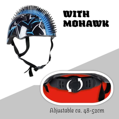 KASK ROWEROWY DZIECIĘCY REGULOWANY NO FEAR MOHAWK R.(48-52CM) BLACK/ BLUE WD