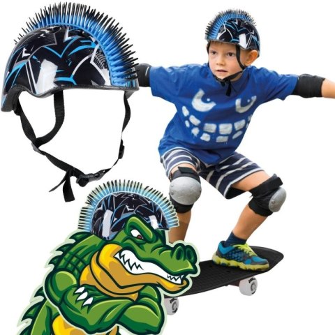 KASK ROWEROWY DZIECIĘCY REGULOWANY NO FEAR MOHAWK R.(48-52CM) BLACK/ BLUE WD