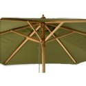 PARASOL OGRODOWY DREWNIANY 250CM SKŁADANY ZIELONY PROGARDEN