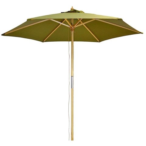PARASOL OGRODOWY DREWNIANY 250CM SKŁADANY ZIELONY PROGARDEN