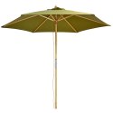 PARASOL OGRODOWY DREWNIANY 250CM SKŁADANY ZIELONY PROGARDEN