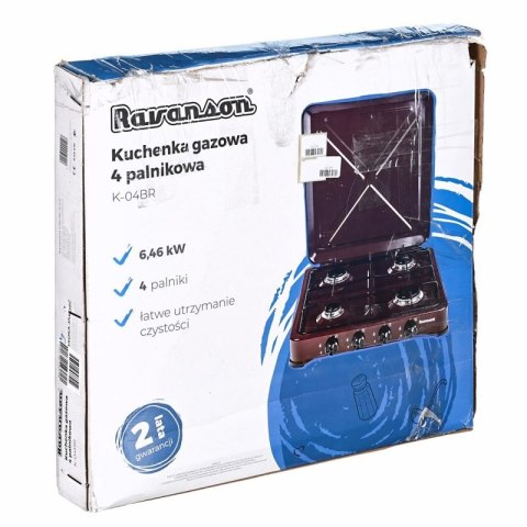 Kuchenka gazowa nastawna 4-palnikowa Ravanson K-04BR (brązowy) Ravanson