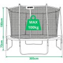 TRAMPOLINA BATUTA OGRODOWA SKŁADANA Z SIATKĄ WEWNĘTRZNĄ 10FT 305CM ENERO Enero