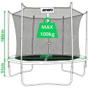 TRAMPOLINA BATUTA OGRODOWA SKŁADANA Z SIATKĄ WEWNĘTRZNĄ 8FT 244CM ENERO Enero