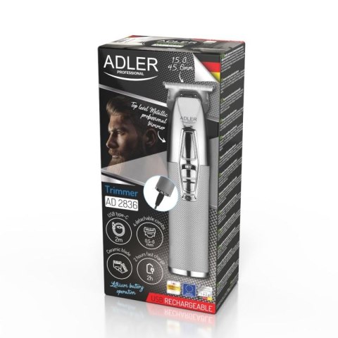 Trymer ADLER AD 2836s srebrny USB Adler