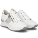 Półbuty damskie sneakersy na zamek białe Rieker N4322-80 Rieker