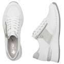 Półbuty damskie sneakersy na zamek białe Rieker N4322-80 Rieker