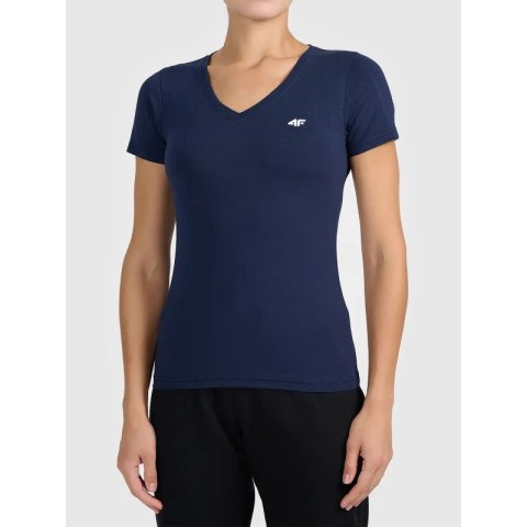 T-shirt basic z dekoltem typu serek damski 4F 4FWMM00TTSHF3307-31S 4f