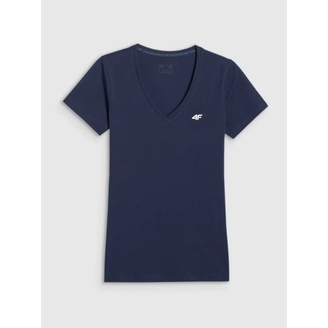 T-shirt basic z dekoltem typu serek damski 4F 4FWMM00TTSHF3307-31S 4f