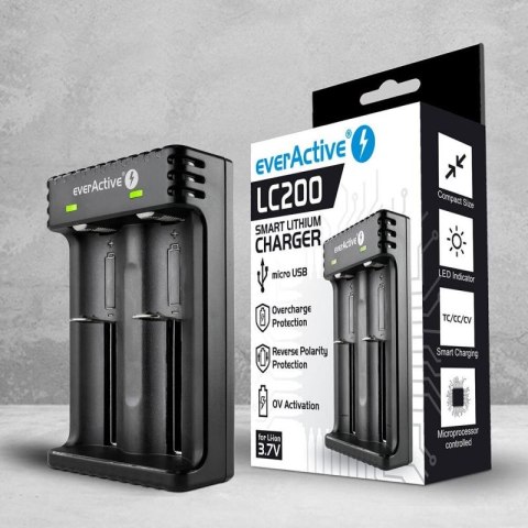 EVERACTIVE ŁADOWARKA DO AKUMULATORKÓW CYLINDRYCZNYCH LI-ION LC200 EverActive