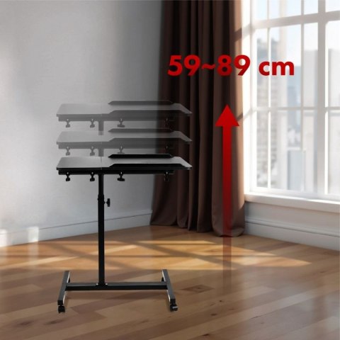 MACLEAN MOBILNE BIURKO/STAND NA LAPTOP, CZARNE, REGULACJA WYSOKOŚC 59-89CM, MAX. 30KG MC-121 B Maclean
