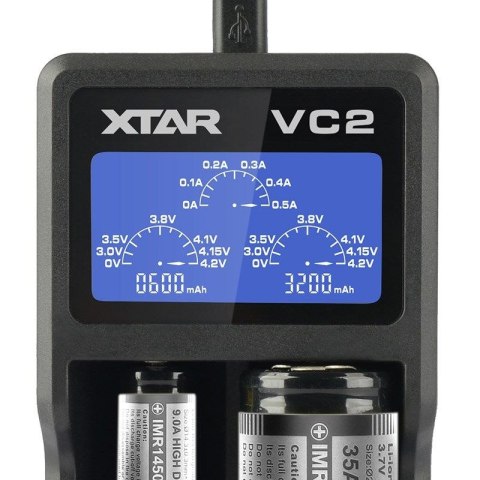 XTAR ŁADOWARKA DO AKUMULATORÓW CYLINDRYCZNYCH LI-ION VC2 XTAR
