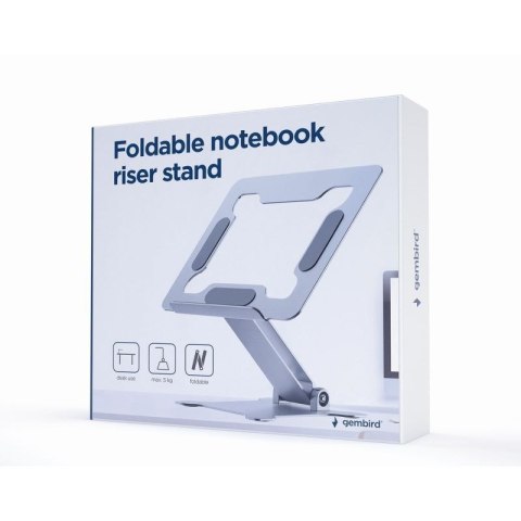 GEMBIRD SKŁADANA PODSTAWKA POD NOTEBOOKA 15,6" SREBRNA Gembird