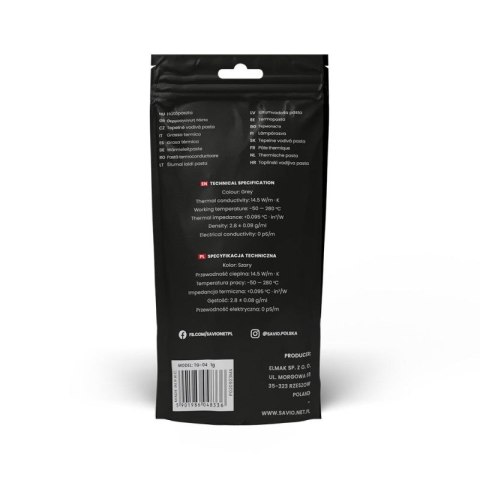 SAVIO PASTA TERMOPRZEWODZĄCA 14,5W/MK, 2G, TG-04 Savio