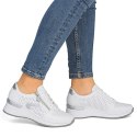 Skórzane sneakersy damskie na koturnie białe Rieker N4340-80 Rieker