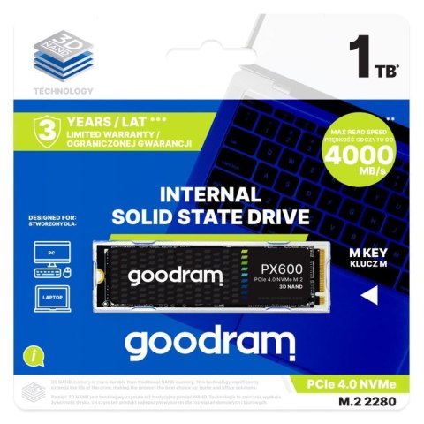 Dysk SSD Goodram PX600 1TB M.2 PCIe NVME gen. 4 x4 3D NAND Goodram