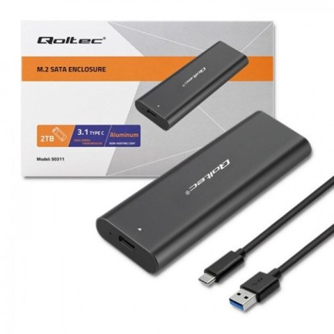 QOLTEC OBUDOWA DO DYSKÓW KIESZEŃ M.2 SATA SSD | NGFF | USB TYP C Qoltec