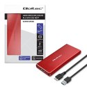 QOLTEC OBUDOWA NA DYSK M.2 SSD | SATA | NGFF | USB 3.0 | SUPER SPEED 5GB/S | 2TB | CZERWONY Qoltec