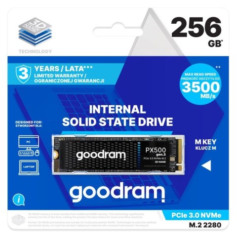 SSD GOODRAM PX500 GEN.3 PCIe 3x4 256GB M.2 2280 RET Goodram