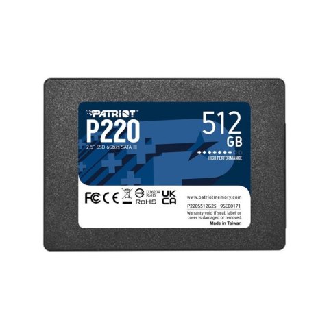 SSD PATRIOT P220 512GB SATA3 2,5" Patriot Memory