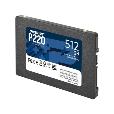 SSD PATRIOT P220 512GB SATA3 2,5" Patriot Memory