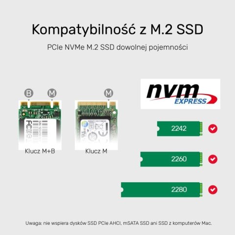 UNITEK OBUDOWA NA DYSK/KLONOWANIE 2XM.2, PCIE/NVME Unitek