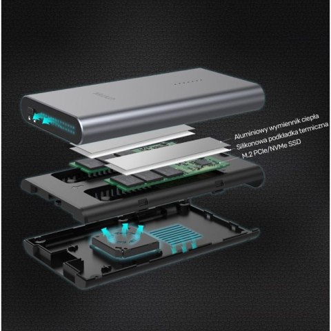 UNITEK OBUDOWA NA DYSK/KLONOWANIE 2XM.2, PCIE/NVME Unitek