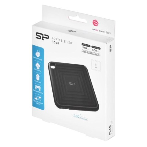 Dysk zewnętrzny SSD Silicon Power PC60 (1TB; USB 3.2 Gen 2; SP010TBPSDPC60CK) Silicon Power