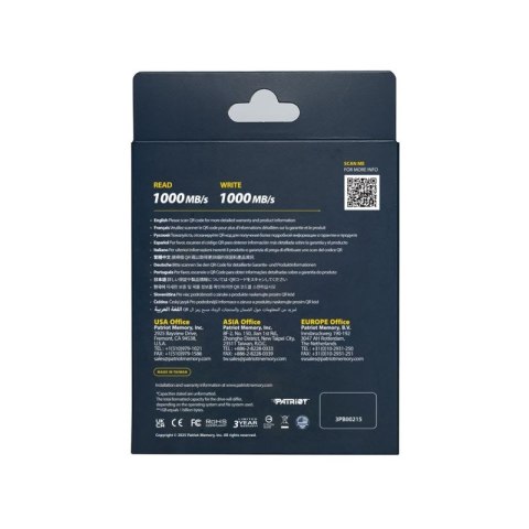 Patriot Transporter LT 1TB USB3.2 Type-C SSD 1000 MB/s Alu Black Patriot Memory