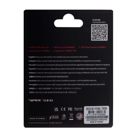 SSD Patriot Viper VP4300L M.2 PCI-Ex4 NVMe 1TB Patriot Memory