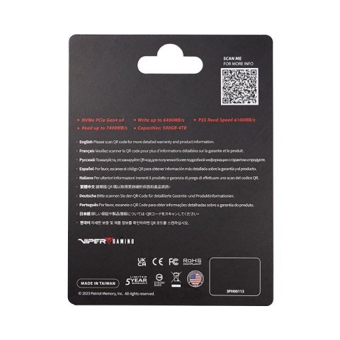 SSD Patriot Viper VP4300L M.2 PCI-Ex4 NVMe 1TB Patriot Memory