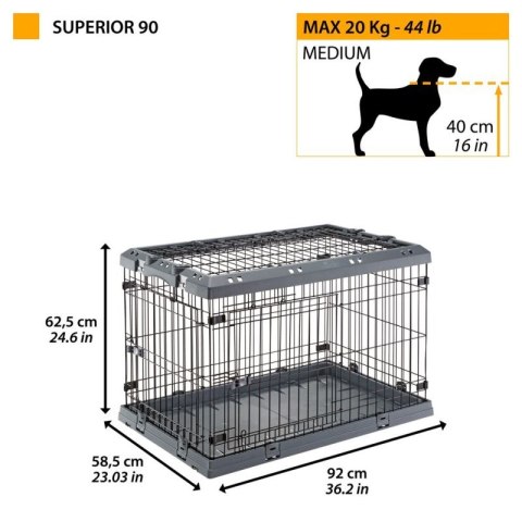 FERPLAST Superior 90 - klatka dla psów - 92 x 58,5 x 62,5 cm FERPLAST