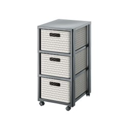 ROTHO Regał duży z 3 szufladami COUNTRY cappucino/antracyt Rotho