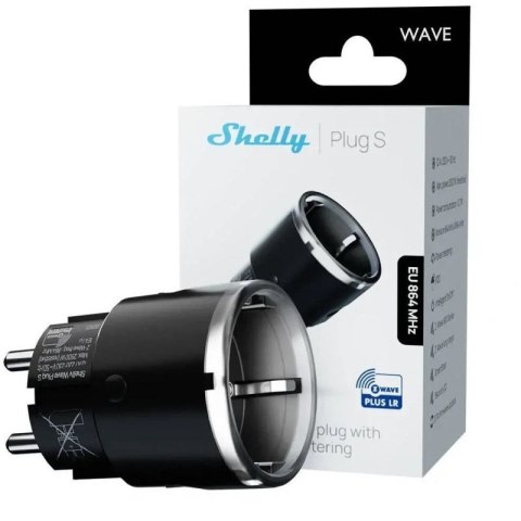 Inteligentne gniazdko Z-Wave Shelly Wave Plug S LR, czarne Shelly