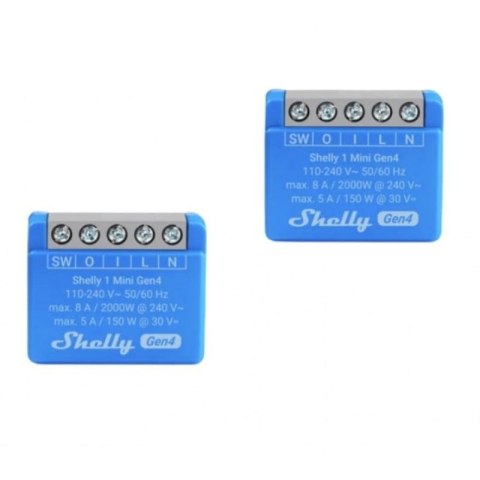 Inteligentny sterownik WiFi Shelly 1 Mini Gen4, 2 sztuki Shelly