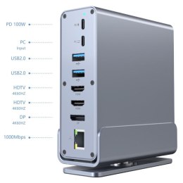 GEMBIRD MULTI ADAPTER USB TYP CF 15W1 (USB AF-PORTY V.2X2+V.3X3, TYP CF+HDMIX2+DISPLAYPORT+PD+CZYTNIK KART+GIGALAN+AUDIO SZAR Gembird