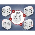 GEMBIRD UNIWERSALNY ADAPTER PODRÓŻNY Z UZIEMIENIEM 15 W, BIAŁY Gembird