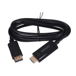 Kabel SAVIO CL-56 (DisplayPort M - HDMI Typ A; 1,5m; kolor czarny) Savio