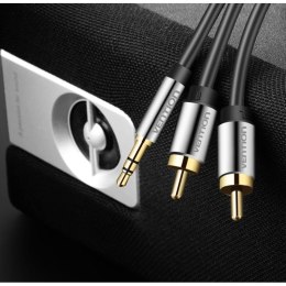 Kabel audio 3,5 mm męski na 2RCA męski 5m czarny Vention