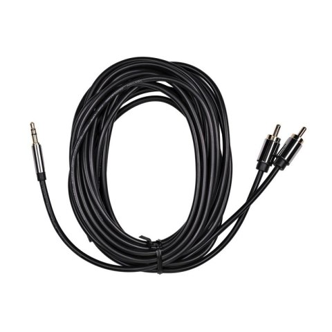 Kabel audio 3,5 mm męski na 2RCA męski 5m czarny Vention