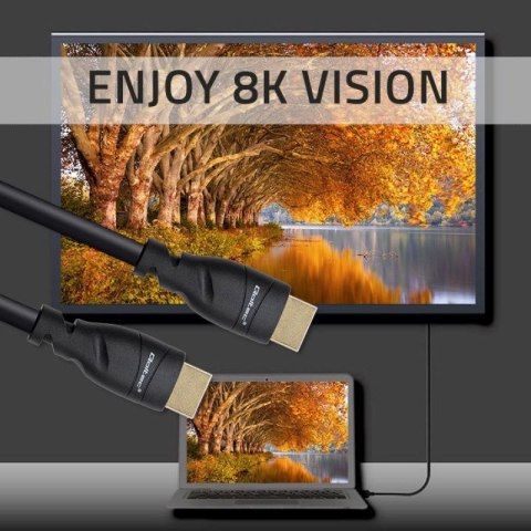 QOLTEC KABEL HDMI V2.1 ULTRA HIGH SPEED 8K | 60HZ | 26AWG | GOLD Qoltec