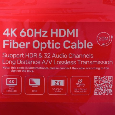 UNITEK KABEL OPTYCZNY HDMI 2.0 Active Optical Cable 4K 60HZ 20M Unitek