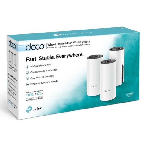 Access Point bezprzewodowy WiFi TP-LINK DECO M4 3-PACK (300 Mb/s - 802.11 b/g/n, 867 Mb/s - 802.11 a/n/ac) Point
