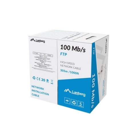 LANBERG KABEL LAN FTP 100MB/S 305M LINKA CCA SZARY Lanberg