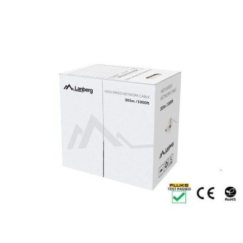 LANBERG KABEL UTP KAT.5E 305M DRUT CU CZARNY FLUKE PASSED LCU5-12CU-0305-BK Lanberg