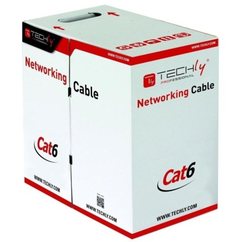 TECHLY SKRĘTKA U/UTP CAT6 DRUT 305M CCA SZARA ITP6-CCA-305-GY TECHly