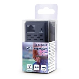 GEMBIRD WIFI REPEATER MINI WNP-RP300-03-BK B/G/N300 + GNIAZDO RJ45, DO GNIAZDKA 230V, CZARNY Gembird