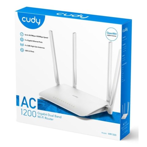 Router CUDY WR1300 LAN Gigabit AC1200 Dual Band WiFi Mesh CUDY
