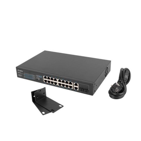 LANBERG SWITCH RACK 19" 16X 100MB POE+/2X COMBO GIGABIT 250W NIEZARZĄDZALNY RSFE-16P-2C-250 Lanberg