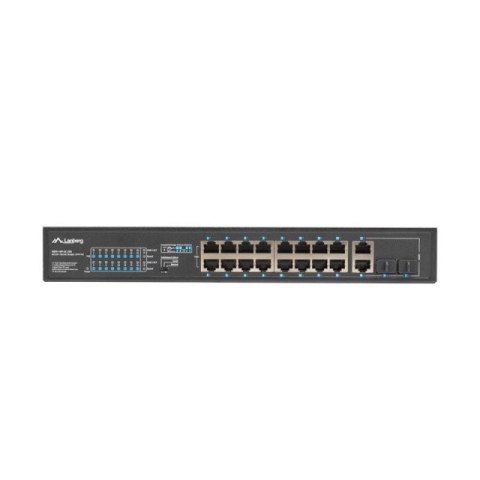 LANBERG SWITCH RACK 19" 16X 100MB POE+/2X COMBO GIGABIT 250W NIEZARZĄDZALNY RSFE-16P-2C-250 Lanberg